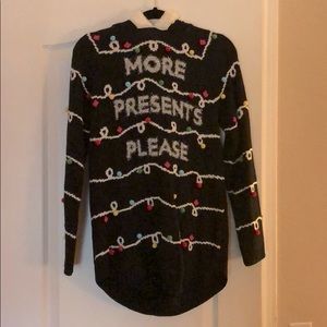 Large Christmas Sweater with soft lined hood NWOT